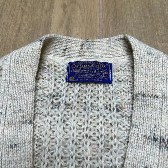 Vintage Pendleton Virgin Wool Cardigan Sweater USA Made Size Large